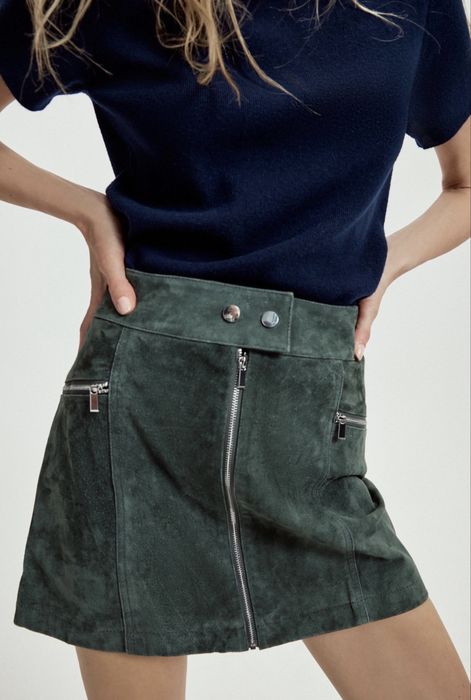 Спідниця Zara натуральна шкіра