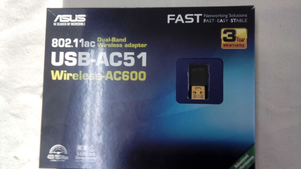 Karta sieciowa bezprzewodowa ASUS USB-AC51 + hub USB 3.0 PCI Express
