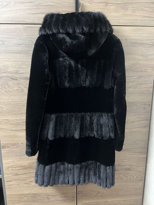 Шуба мутон + норка