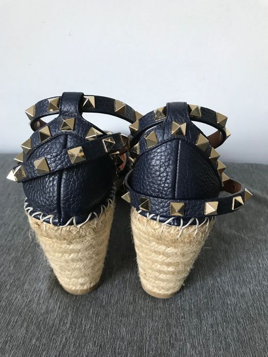Valentino Garavani espadryle na koturnie 39 granatowe