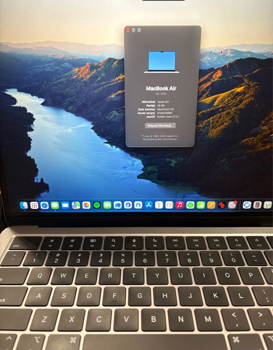 Apple Macbook Air M2 1TB 16GB 25 cykli baterii gwarancja tylko odbior osobisty