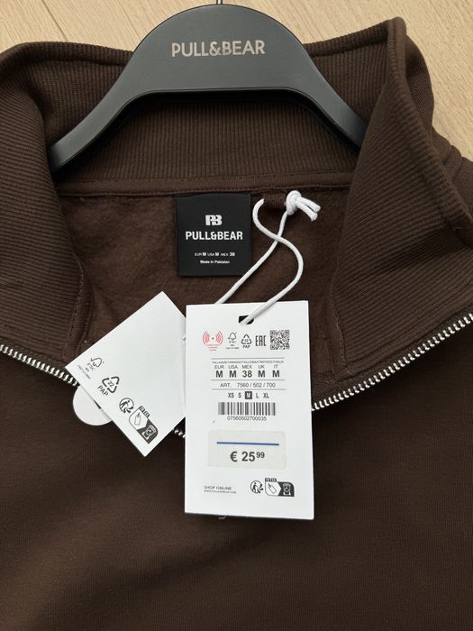 Чоловічий Світшот PULL&BEAR 1/3 Zip Sweatshirt Свитшот Кофта Мужская Новая Худи