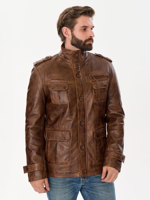 Кожаная куртка DAVID MOORE — натуральная кожа