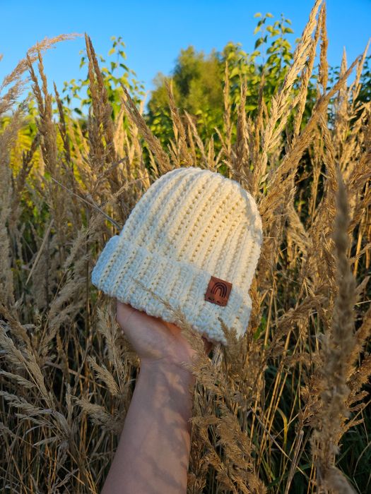 Czapka z wełny merino 0-6m