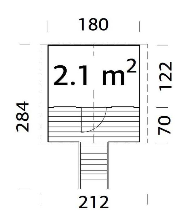 Drewniany domek dla dzieci, domek dla dzieci TOBY 1,8 x 1,9 m