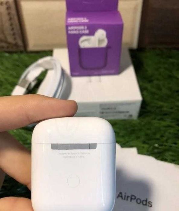 Наушники Airpods 2 Макс качество!! 1в1 с + чехол в подарок