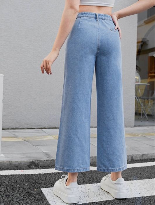 Calças Wide Leg de ganga