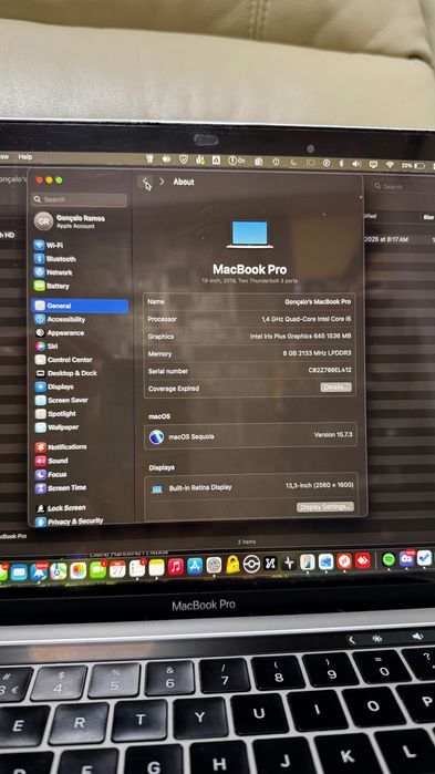 MacBook Pro 13" 2019 - 8GB / 256GB