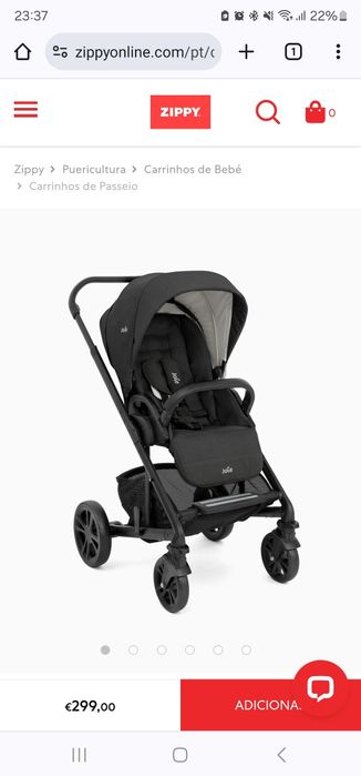 Carrinho Joie Chrome DLX Duo com Ovo – Em Bom Estado