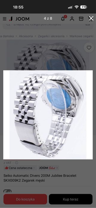 Seiko Automatic Divers 200M Jubilee Bracelet SKX009K2 Zegarek męski