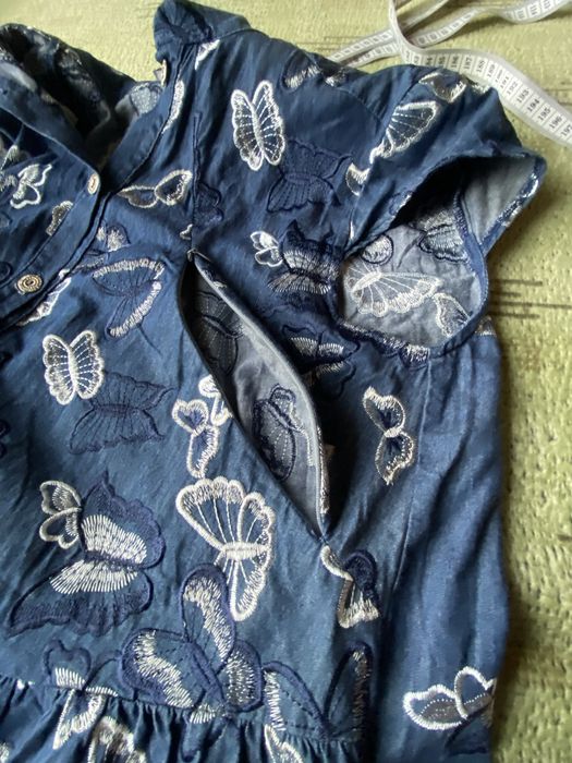 Плаття котонове з вишивкою для вагітних та годуючих.