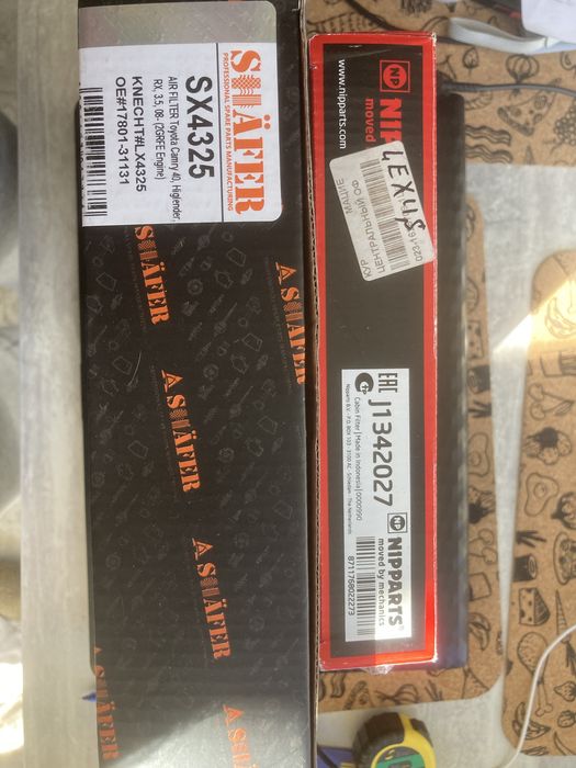 Нові фільтри для ТО Lexus RX 350 (08-14) або Camry 3,5