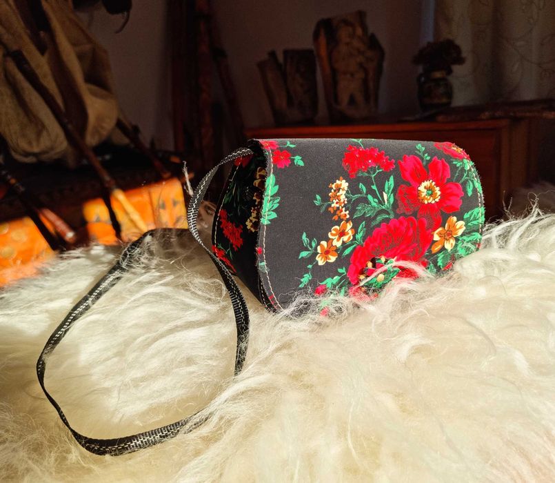 Torebka dziecięca Filcowa Góralska Czarna Średnia