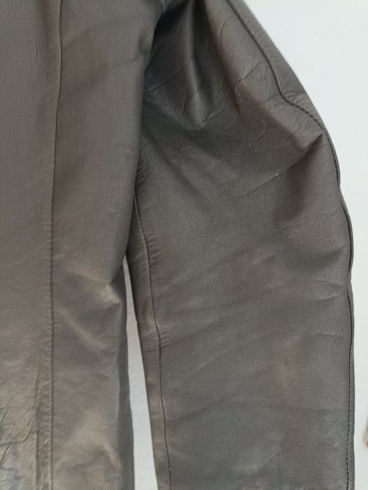 Szara skórzana marynarka rozm XXL