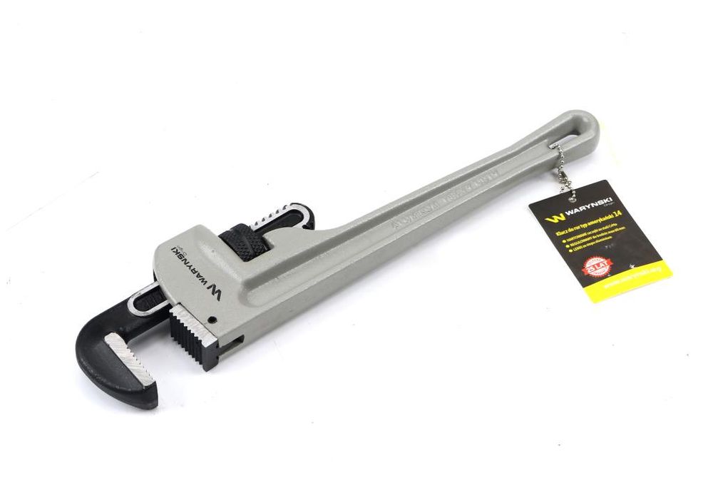 Klucz do rur typ amerykański   12" uchwyt aluminium wzmocniony szczęki CrMo max średnica Waryński