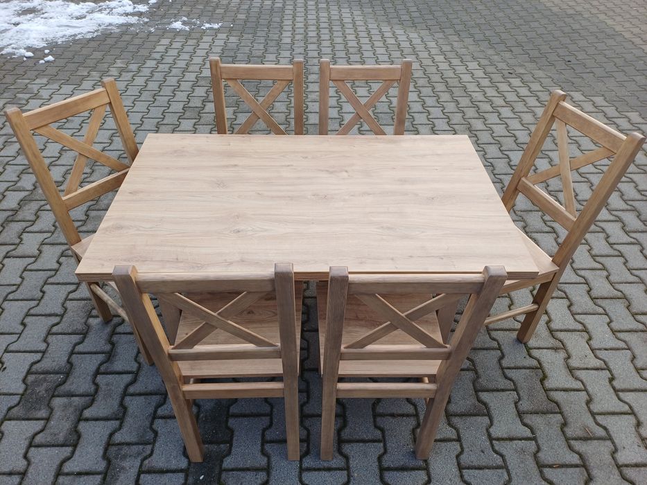 stol 6 krzesel krzesla tanio solidnie do baru restauracji nowe