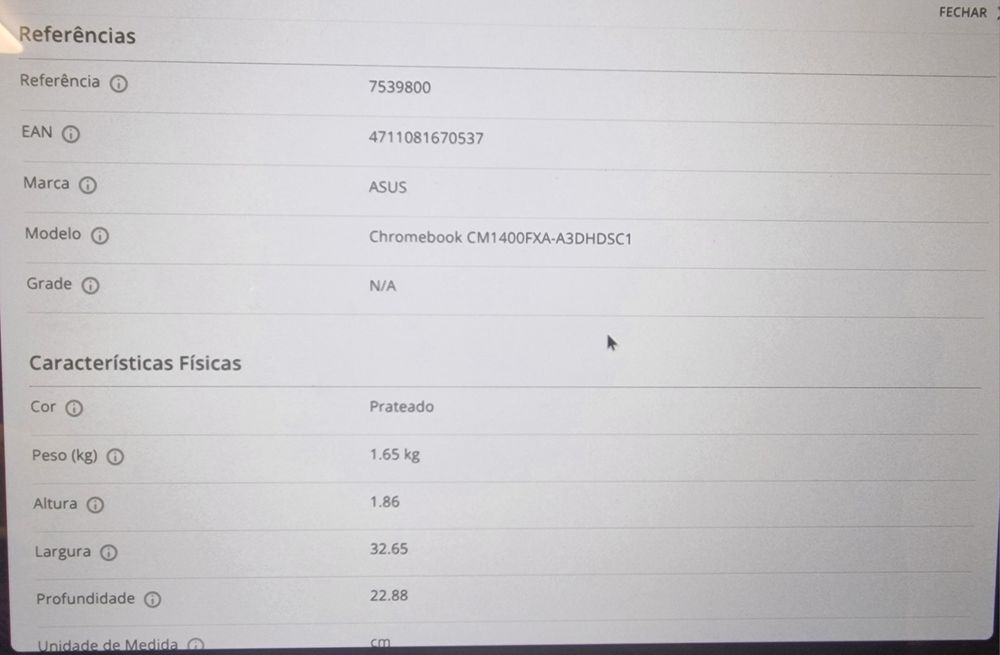 Chromebook ASUS Prata CM1400FXAA3DHDSC1