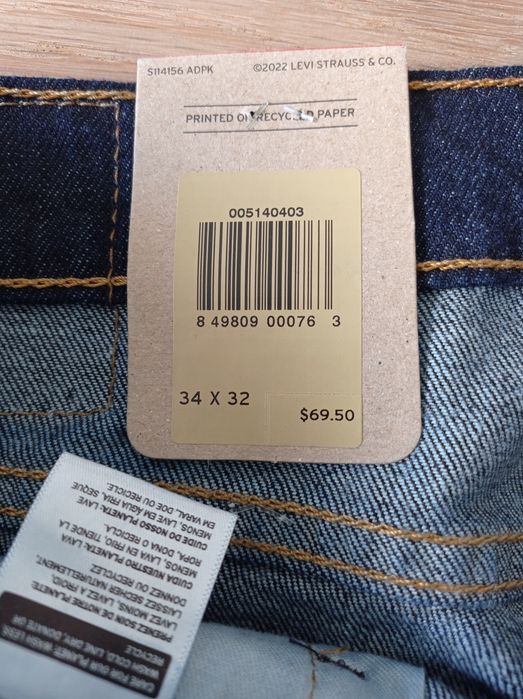 Oryginalne spodnie jeansowe Levi's Strauss 514 Straight nowe 1/3 ceny!