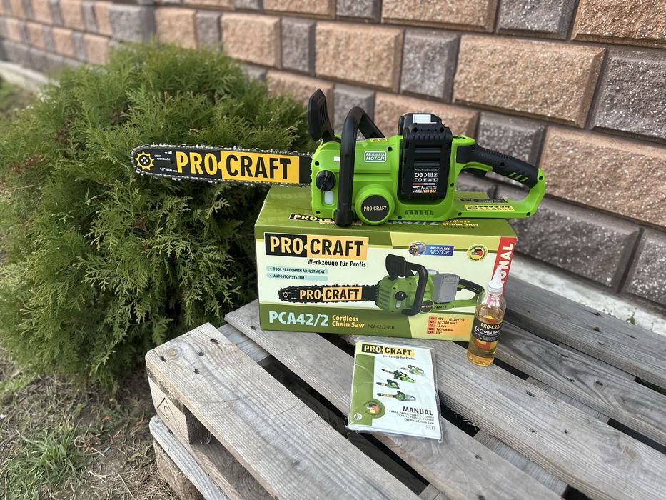Акумуляторна пила PROCRAFT PCA 42/2 з 2 акб 20/4 та зарядкою 20/2: 5 ...