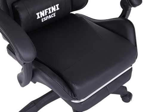 Fotel Gamingowy z podnóżkiem INFINI ESPACE Black