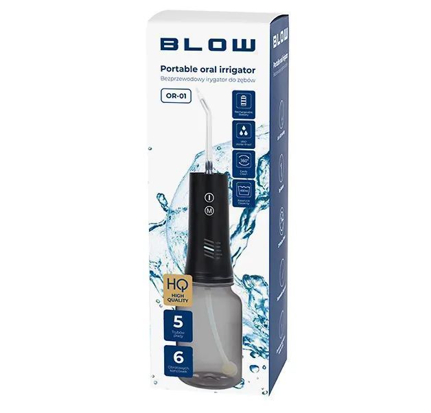Bezprzewodowy irygator do zębów BLOW OR-01 + 6 wymiennych dysz 44-333#