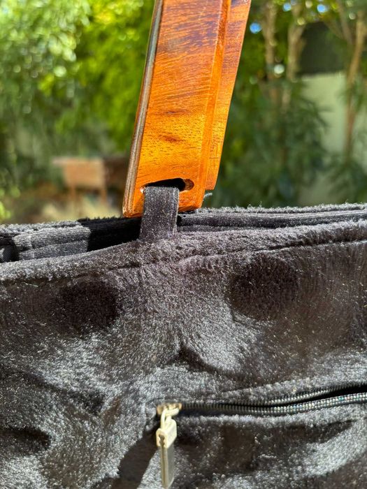 Mala Boho Veludo pegas Madeira made in Thai