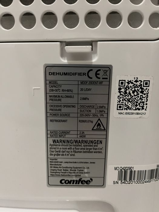 Осушувач повітря  comfeе