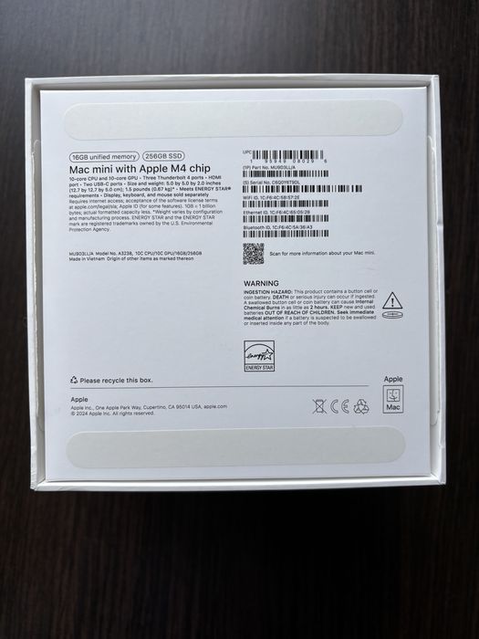 Apple Mac Mini M4 256GB (Open box)