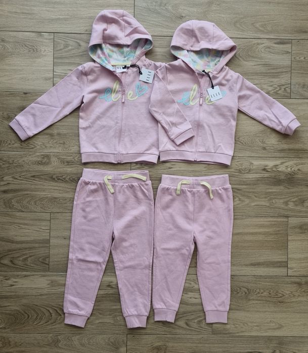 2 x Komplet dres spodnie i bluza / dziewczynki rozm. 3-4l / Elle / Bliźniaczki