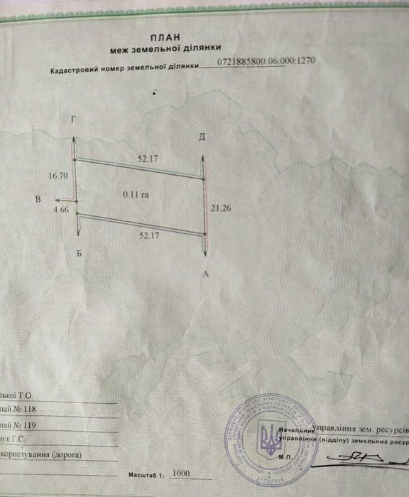 Земельна ділянка с.Сапогове 11соток осг