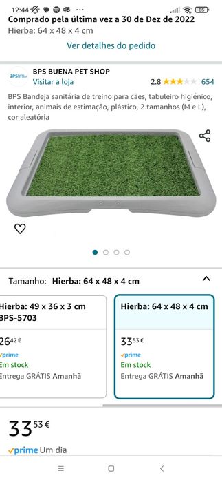 WC / Bandeja sanitária de treino para cães como novo