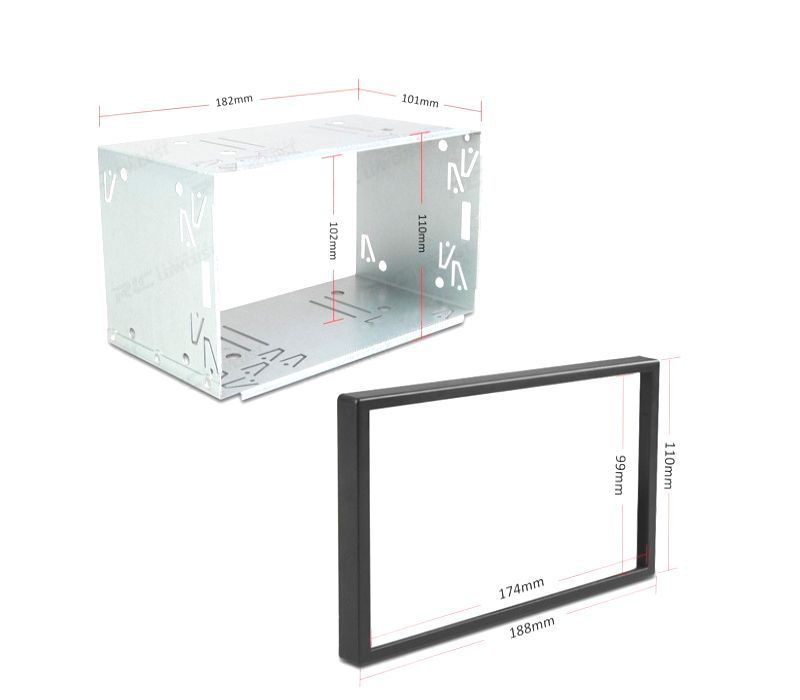 MOLDURA ARO ADAPTADOR AUTO RADIO 2DIN UNIVERSAL METALICA