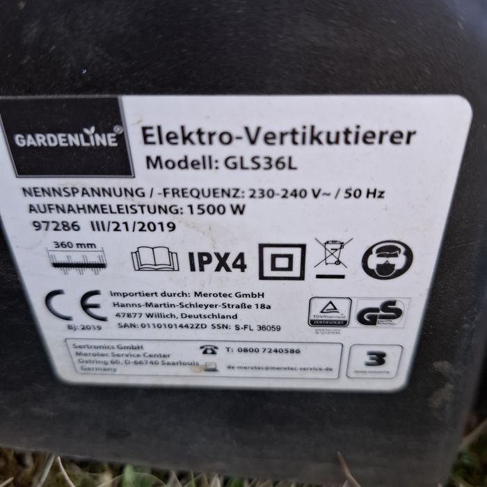 Wertykulator Gardenline GLS36L