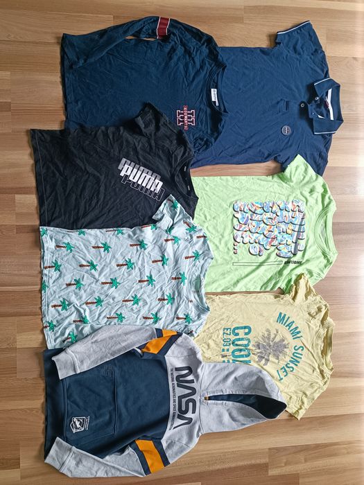 Zestaw paka ubrań r. 134 t-shirt koszulka bluza