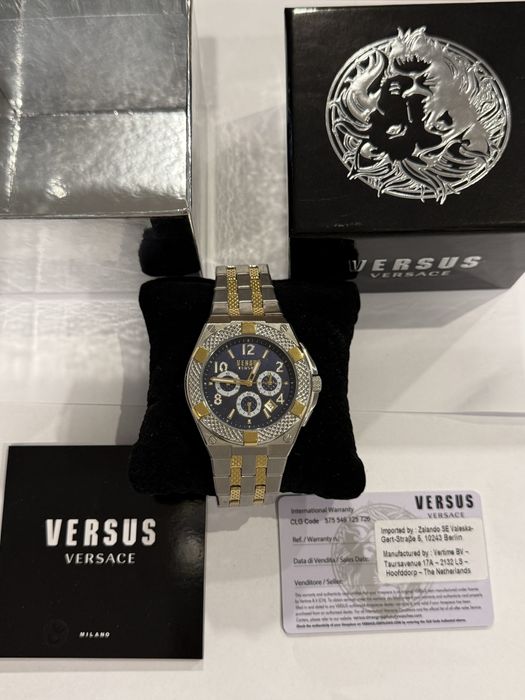 VERSUS VERSACE Chronograph – Black & Gold – komplet z pudełkiem