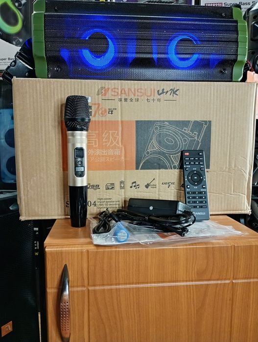 Караоке акустика SUNSUI(блютуз,SD,USB) ПультДУ,микрофон