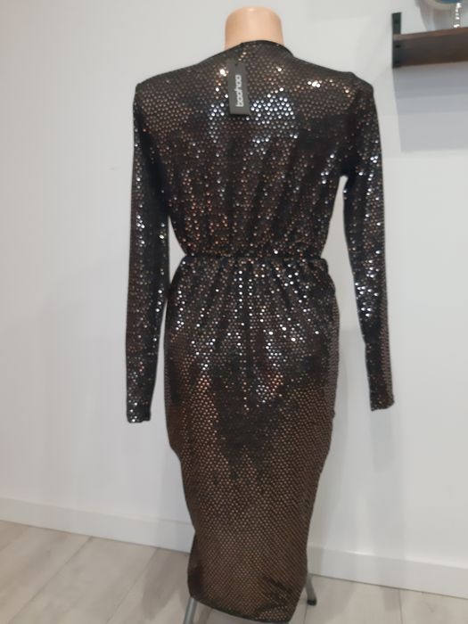 Nowa czarna ze złotymi dodatkami  sukienka _10 Karnawał Sylwester