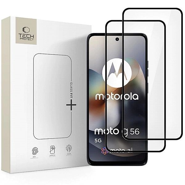 Szkło Hartowane Tech-Protect Glass Fit+ 2-Pack Motorola Moto G56/5G Bl