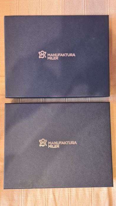 Skórzany, elegancki portfel Manufaktura Miler plus gratis mały portfel