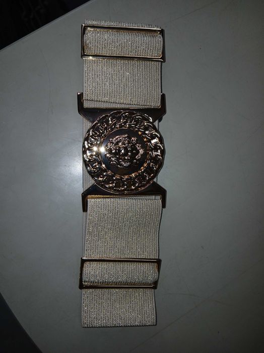 Pasek gumowy regulowany złoty