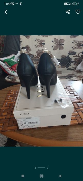 Czarne szpilki bez palców 37