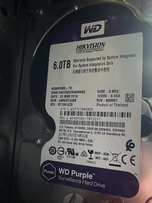 HDD WD Purple 6 TB Hikvison