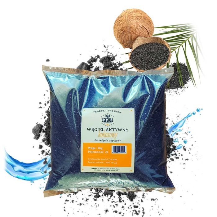 Węgiel aktywny kokosowy 10kg Cefeusz do filtrowania destylatu
