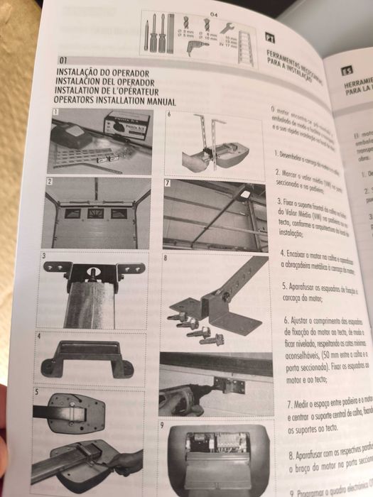 Kit motor porta basculante com calha 2,5 metros
