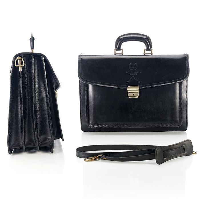 Ekskluzywna skórzana teczka męska aktówka N04-BL