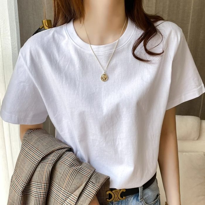 Футболка біла oversize унісекс щільна бавовна 200 г Korean Style XL–3XL