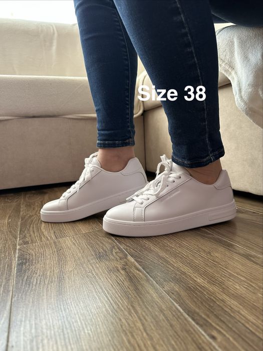 Sneakersy białe Armani Exchange buty tenisówki skórzane AX 38