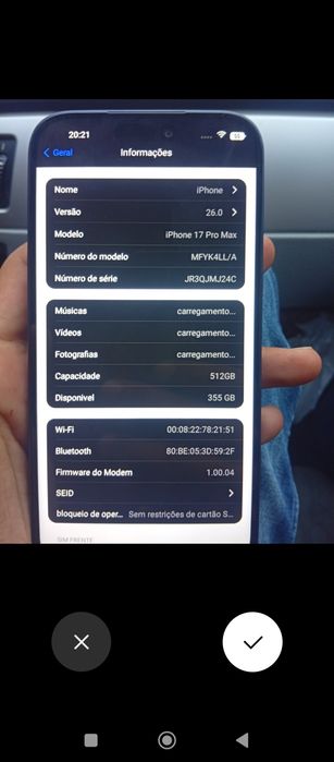 Vendo iPhone 17 pro max 512 Gigas bateria  100  novo na caixa