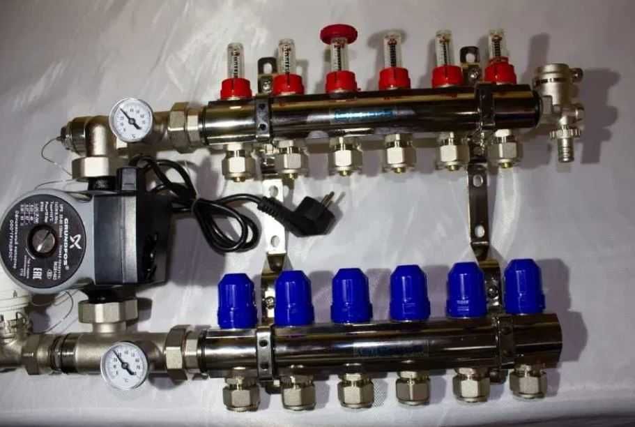 Колектор для теплої підлоги Гребінка в зборі Труба PEX-A АКЦІЇ!!!