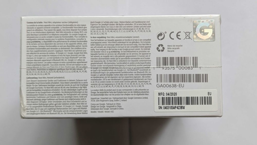 Розумна колонка Google Nest Mini 2 європа